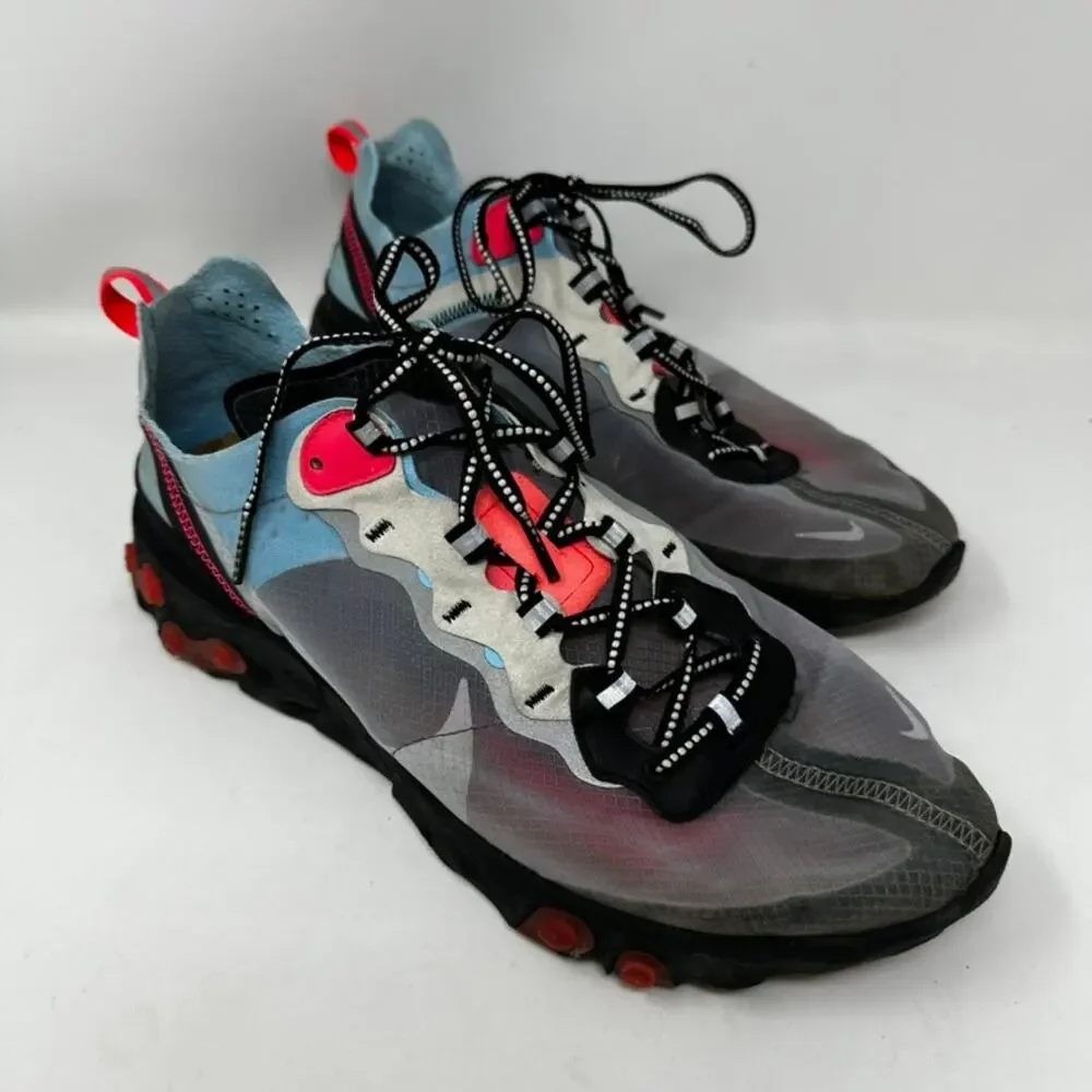Nike React Element 87 'Solar Red' Men's 10.5 Translucent Cork Insole Sporty EUC